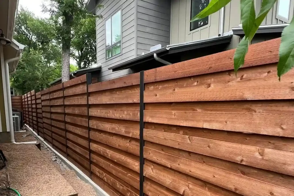 stained wood fence for Austin residential property